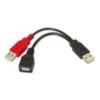 AISENS A101-0030 USB Kabel USB 2.0 0,15 m 2 x USB A USB A Schwarz, Rot