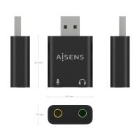 AISENS A106-0768 Kabeladapter USB-A 2x 3.5 mm Schwarz, bild 3 von 4 ansehen