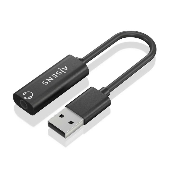 AISENS A106-0770 Kabeladapter USB-A 3.5 mm Schwarz