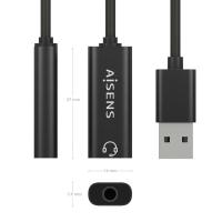 AISENS A106-0770 Kabeladapter USB-A 3.5 mm Schwarz, bild 3 von 4 ansehen