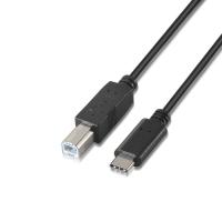 AISENS A107-0053 USB Kabel USB 2.0 1 m USB C USB B Schwarz