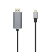 AISENS A109-0392 Videokabel-Adapter 0,8 m HDMI Typ A (Standard) USB Typ-C Aluminium, Schwarz