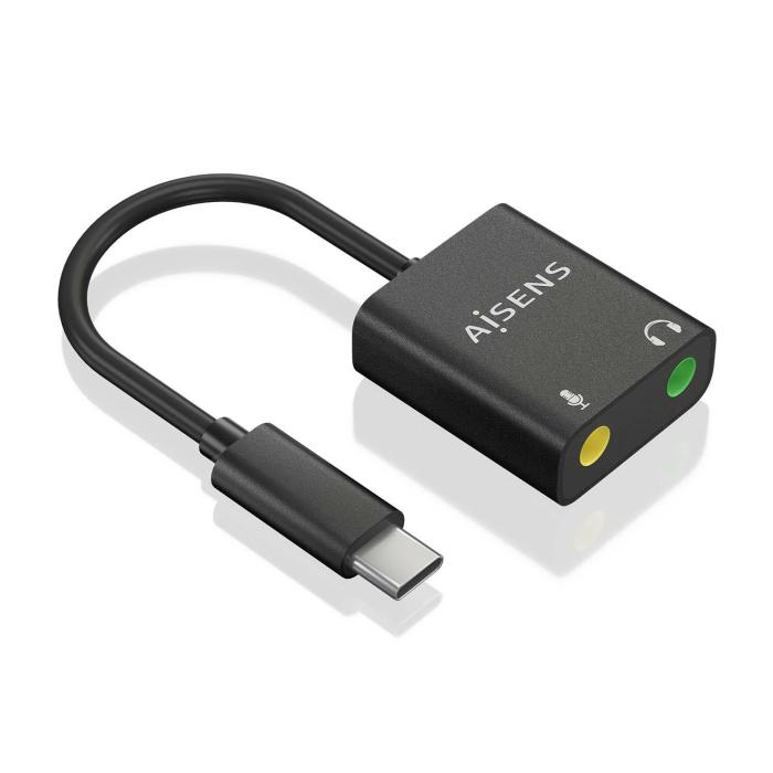 AISENS A109-0767 Kabeladapter USB-C 2x 3.5 mm Schwarz — Bild 2 von 4