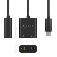 AISENS A109-0767 Kabeladapter USB-C 2x 3.5 mm Schwarz, bild 3 von 4 ansehen