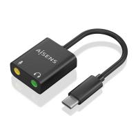 AISENS A109-0767 Kabeladapter USB-C 2x 3.5 mm Schwarz