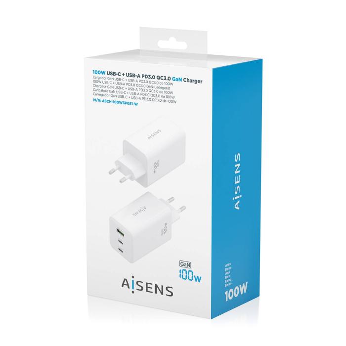 AISENS ASCH-100W3P051-W Ladegerät für Mobilgeräte Universal Weiß AC Schnellladung Drinnen — Bild 14 von 14
