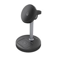 AISENS ASCH-15W3WC066-BK Ladegerät für Mobilgeräte Kopfhörer, Smartphone, Smartwatch Schwarz USB Kabelloses Aufladen Drinnen