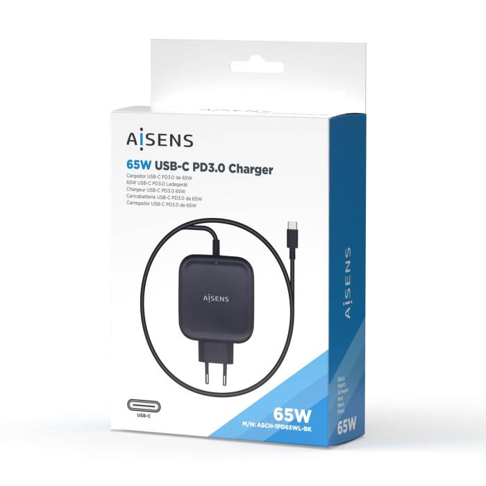 AISENS ASCH-1PD65WL-BK Ladegerät für Mobilgeräte Digitalkamera, Handy, Smartphone, Tablets Schwarz AC Drinnen — Bild 4 von 5