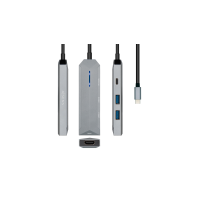 AISENS ASUC-4P002-GR laptop-dockingstation & portreplikator Kabelgebunden USB 3.2 Gen 1 (3.1 Gen 1) Type-C Grau