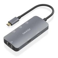 AISENS ASUC-6P019-GR laptop-dockingstation & portreplikator Kabelgebunden USB 3.2 Gen 1 (3.1 Gen 1) Type-C Grau