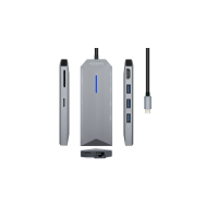 AISENS ASUC-8P004-GR laptop-dockingstation & portreplikator Kabelgebunden USB 3.2 Gen 1 (3.1 Gen 1) Type-C Grau