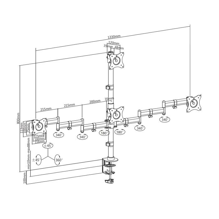 AISENS DT27TSR-379 TV-Halterung 68,6 cm (27'') Schwarz — Bild 7 von 14