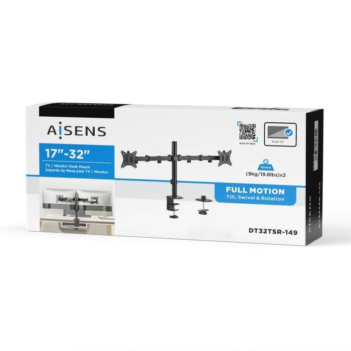 AISENS DT32TSR-149 Flachbildschirm-Tischhalterung 81,3 cm (32'') Tisch/Bank Schwarz — Bild 5 von 8