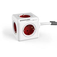 Allocacoc PowerCube Verlängerungskabel 3 m 1 AC-Ausgänge Drinnen Rot, Weiß