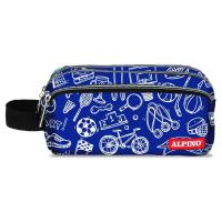 Alpino UA000164 Etui Weiches Federmäppchen Schwarz, Blau, Weiß