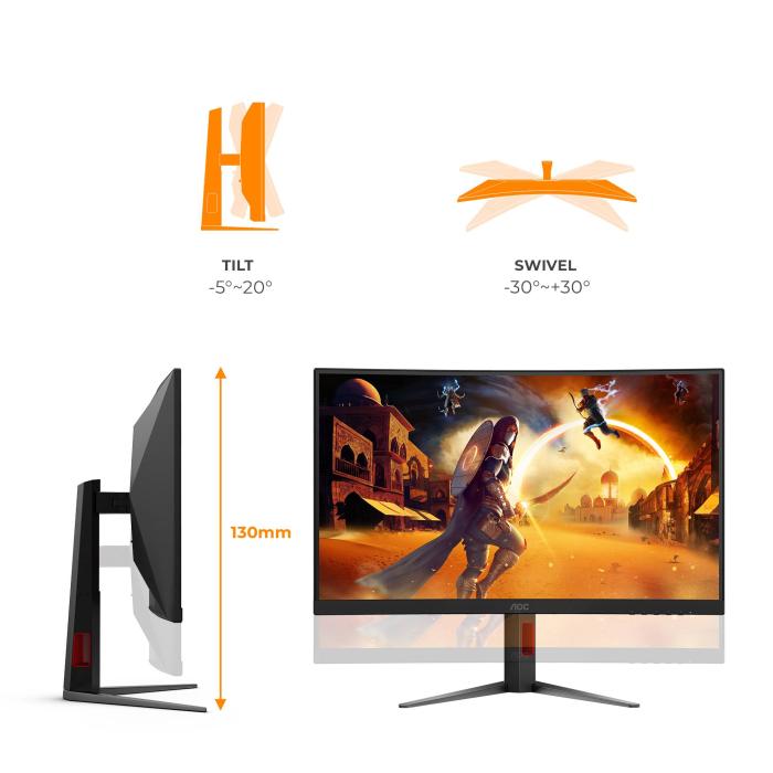 AOC G4 Gaming Computerbildschirm 68,6 cm (27'') 2560 x 1440 Pixel Schwarz, Rot — Bild 23 von 40