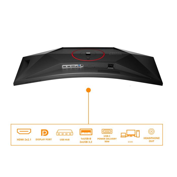 AOC G4 Gaming Computerbildschirm 86,4 cm (34'') 3440 x 1440 Pixel Schwarz, Rot — Bild 21 von 36