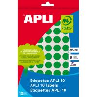 APLI 02733 selbstklebendes Etikett Kreis Permanent Grün