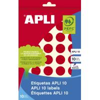 APLI 02744 selbstklebendes Etikett Rund Permanent Rot 320 Stück(e)