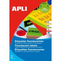 APLI 02880 selbstklebendes Etikett Rechteck Permanent Rot 20 Stück(e)
