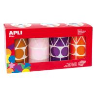 APLI 11913 selbstklebendes Etikett Permanent Braun, Lila, Orange, Rose