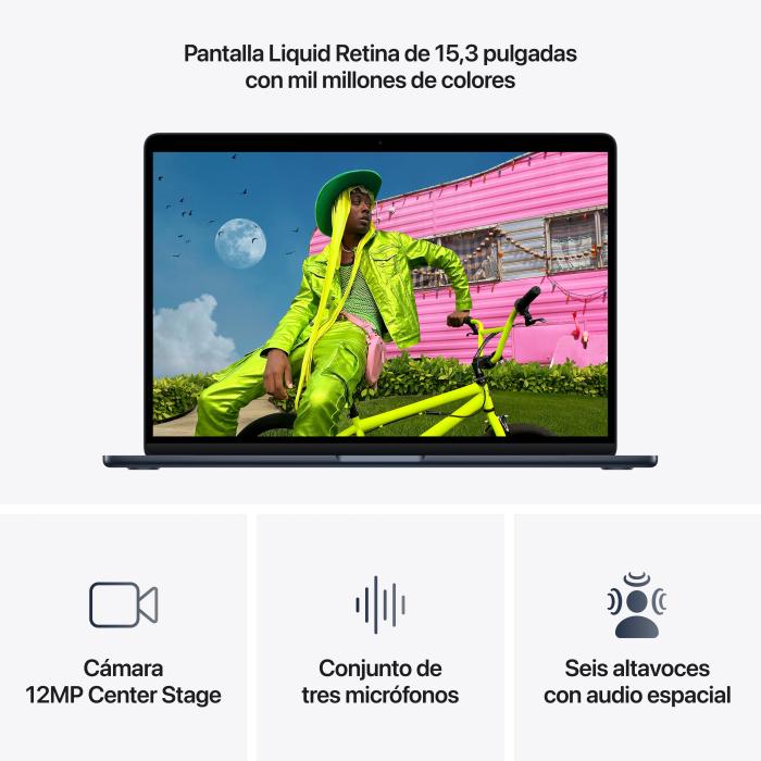 Apple MacBook Air Apple M M5 Laptop 38,9 cm (15.3'') 16 GB 512 GB SSD Wi-Fi 7 (802.11be) macOS Tahoe Navy — Bild 5 von 18