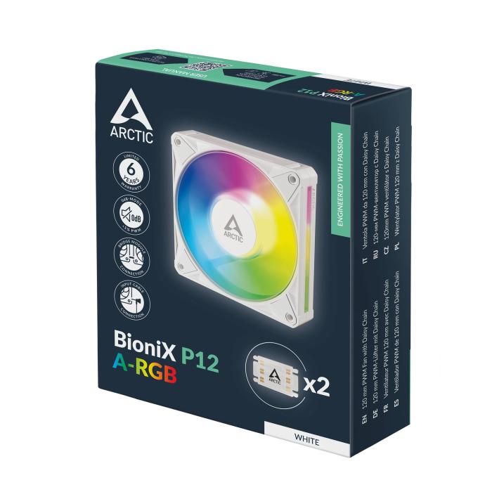 ARCTIC BioniX P12 A-RGB (White) 120 mm PWM-Lüfter mit Daiy Chain — Bild 8 von 16
