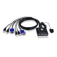 ATEN 2-Port-USB-VGA-Kabel-KVM-Switch mit Remote-Port-Wähler