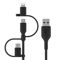 Belkin BOOST CHARGE USB Kabel 1 m USB A USB C/Micro-USB B/Lightning Schwarz