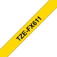 Brother TZE-FX611 Etiketten erstellendes Band Schwarz auf gelb