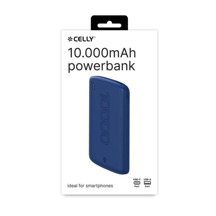 Celly PBE10000EVOBL Powerbank Lithium 10000 mAh Blau — Bild 2 von 2