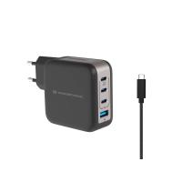 Conceptronic 4-Port 100W GaN USB-PD-Ladegerät mit USB-C-Ladekabel, USB-C x 3, USB-A x 1, QC 3.0, PPS