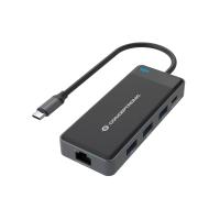 Conceptronic DONN14G laptop-dockingstation & portreplikator Kabelgebunden USB 3.2 Gen 1 (3.1 Gen 1) Type-C Grau