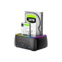 Conceptronic DONN36B Dual-Bay RGB Festplatten-Dockingstation für 2,5''/3,5'' HDD/SSD, 2 × USB-A, SD/TF-Kartenleser, UASP, bild 3 von 10 ansehen