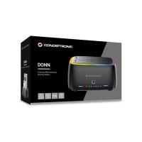 Conceptronic DONN36B Dual-Bay RGB Festplatten-Dockingstation für 2,5''/3,5'' HDD/SSD, 2 × USB-A, SD/TF-Kartenleser, UASP, bild 4 von 10 ansehen