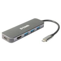 D-Link DUB-2333 laptop-dockingstation & portreplikator Kabelgebunden USB Typ-C Grau