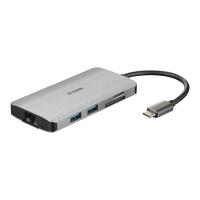 D-Link DUB-M810 laptop-dockingstation & portreplikator Kabelgebunden USB 3.2 Gen 1 (3.1 Gen 1) Type-C Aluminium