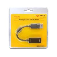 DeLOCK 61849 Videokabel-Adapter 0,125 m DisplayPort HDMI Typ A (Standard) Schwarz