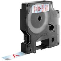 DYMO D1 - Standardetiketten - Rot auf Transparent - 12mm x 7m