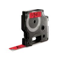 DYMO D1 - Standardetiketten - Schwarz auf Rot - 12mm x 7m