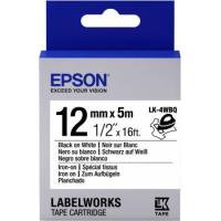 Epson Etikettenkassette LK-4WBQ - zum Aufbügeln - schwarz auf weiß - 12mmx5m