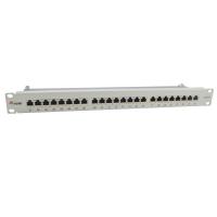 Equip 24-Port Cat.6A Geschirmtes Patch Panel, Hellgrau