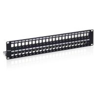 Equip 48-Port Keystone Cat.6 Geschirmtes Patch Panel, Schwarz
