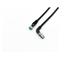 Equip Cat.6A S/FTP Patchkabel, gewinkelter zu geradem Stecker, 2,0 m, Schwarz