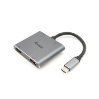 Equip USB-C 4-in-1 Dual-HDMI-Adapter, USB 3.0, 100W USB PD