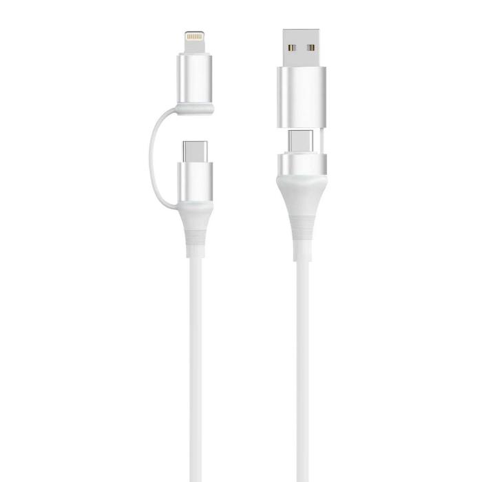 Ewent EC1076 USB Kabel USB 2.0 2 m USB A/USB C USB C/Lightning 0,48 Gbit/s 60 W Weiß