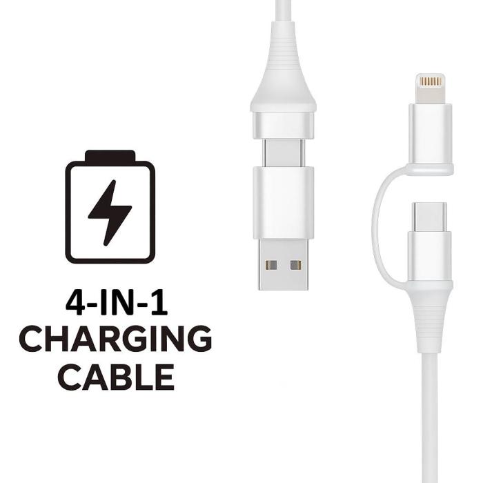 Ewent EC1076 USB Kabel USB 2.0 2 m USB A/USB C USB C/Lightning 0,48 Gbit/s 60 W Weiß — Bild 2 von 6