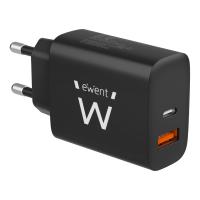 Ewent EW1319 Ladegerät für Mobilgeräte Universal Schwarz AC Schnellladung Drinnen