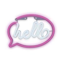 Forever Light Neon LED Light HELLO pink white Bat + USB FLNE15 Leichte Dekorationsfigur