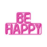 Forever Light Neon PLEXI LED BE HAPPY pink NNE10 Leichte Dekorationsfigur